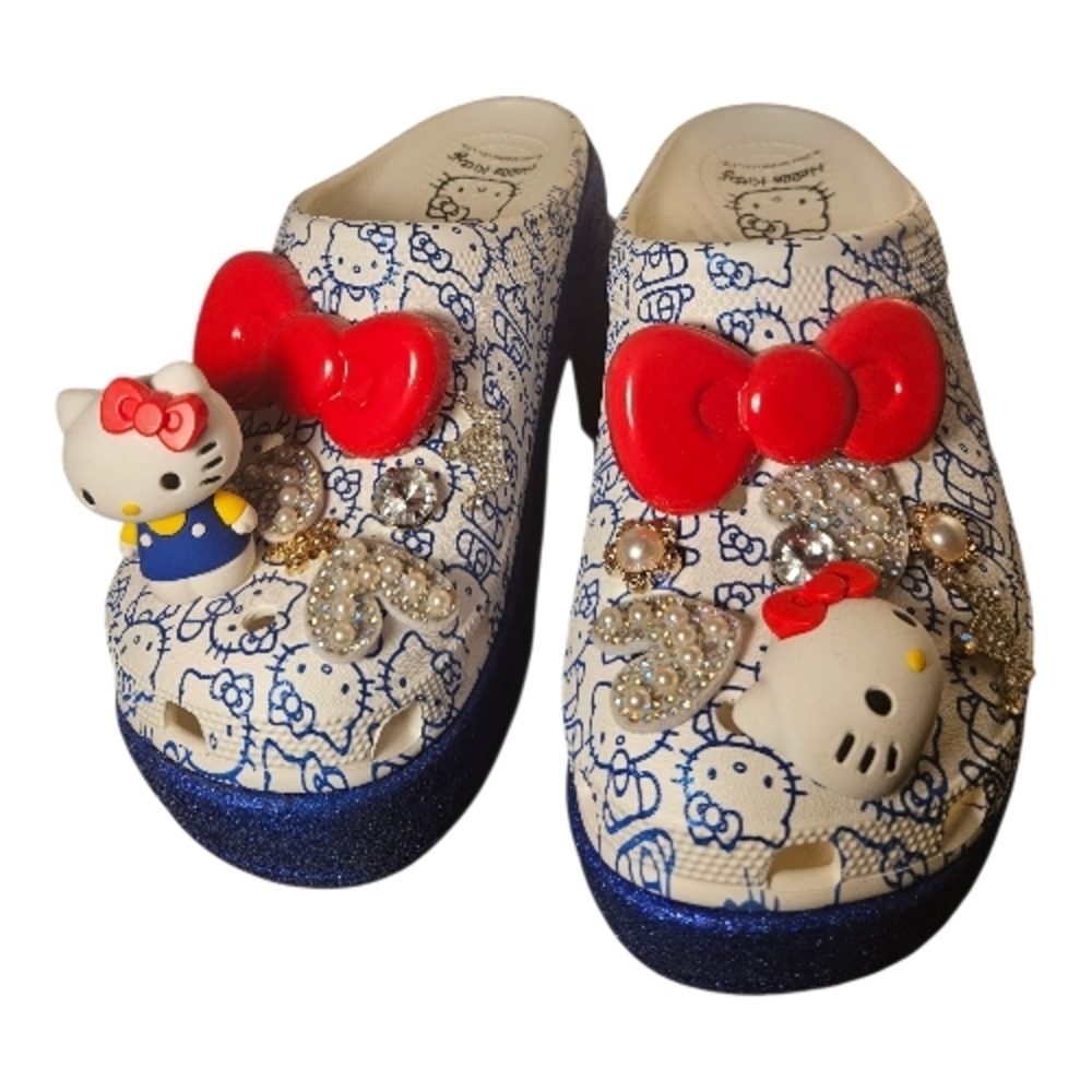 Hello Kitty Womens  Crocs-ONE OF A KIND... Red and Blue